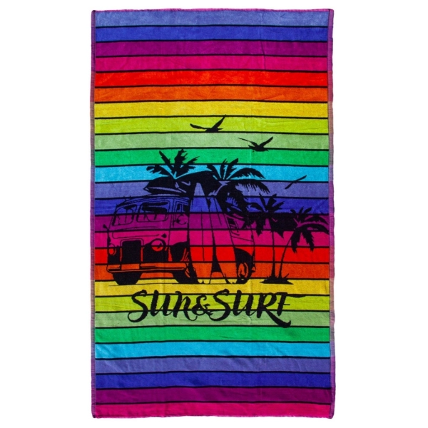 Serviette de plage Van Multicolore 140x180cm 100% coton