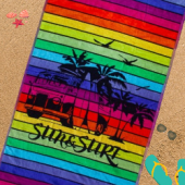 Serviette de plage Van Multicolore 140x180cm 100% coton - ambiance