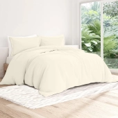 Housse de couette unie 100% percale de coton 80 fils + Taie(s) 65x65 cm – Fabriquée en Europe – Doux et respirant - Oeko-Tex®