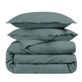 Housse de couette unie 100% percale de coton 80 fils + Taie(s) 65x65 cm – Fabriquée en Europe – Doux et respirant - Oeko-Tex®