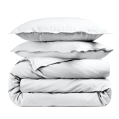 Housse de couette unie 100% percale de coton 80 fils + Taie(s) 65x65 cm – Fabriquée en Europe – Doux et respirant - Oeko-Tex®