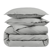 Housse de couette unie 100% percale de coton 80 fils + Taie(s) 65x65 cm – Fabriquée en Europe – Doux et respirant - Oeko-Tex®