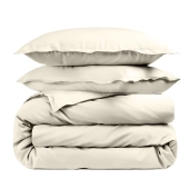 Housse de couette unie 100% percale de coton 80 fils + Taie(s) 65x65 cm – Fabriquée en Europe – Doux et respirant - Oeko-Tex®