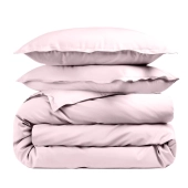 Housse de couette unie 100% percale de coton 80 fils + Taie(s) 65x65 cm – Fabriquée en Europe – Doux et respirant - Oeko-Tex®