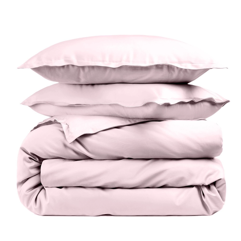 Housse de couette unie 100% percale de coton 80 fils + Taie(s) 65x65 cm – Fabriquée en Europe – Doux et respirant - Oeko-Tex®