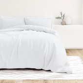 Visuel ambiance - housse de couette unie percale de coton 80 fils/cm² blanc