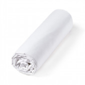 Drap housse Percale bonnet 30 cm roulé blanc