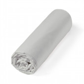 Drap housse Percale bonnet 30 cm roulé gris clair