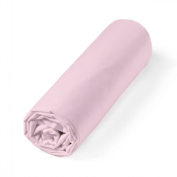 Drap housse Percale bonnet 30 cm roulé rose poudré