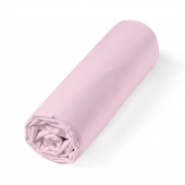 Drap housse Percale bonnet 30 cm roulé rose poudré