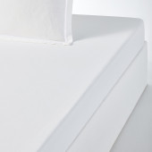 Drap housse Percale bonnet 30 cm blanc