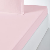 Drap housse Percale bonnet 30 cm rose poudré