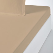 Drap housse Percale bonnet 30 cm mastic