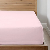 Drap housse Percale bonnet 30 cm rose poudré