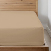 Drap housse Percale bonnet 30 cm mastic