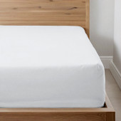 Drap housse Percale bonnet 30 cm blanc