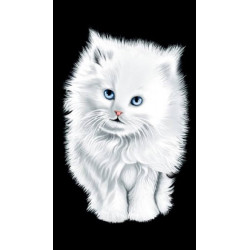 Serviette de plage microfibre Chat blanc 70x140