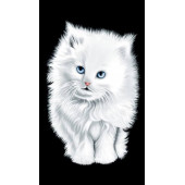 Serviette de plage microfibre Chat blanc 70x140