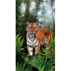 Serviette de plage microfibre tigre dans la jungle 70x140