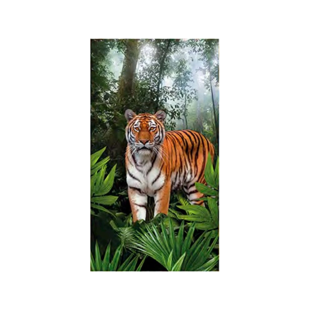 Serviette de plage microfibre tigre dans la jungle 70x140 cm
