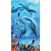 Serviette de plage microfibre dauphins 70x140