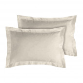 Lot de 2 taies d'oreillers Percale 50x70 naturel