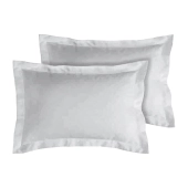 Lot de 2 taies d’oreiller percale 80 fils à volant plat - 100 % coton fibres longues, douceur premium, grand teint, Oeko-Tex