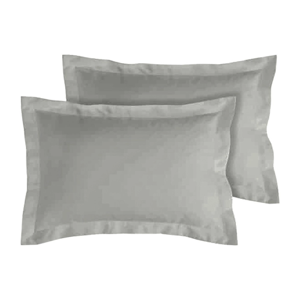 Lot de 2 taies d’oreiller percale 80 fils à volant plat - 100 % coton fibres longues, douceur premium, grand teint, Oeko-Tex
