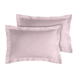 Lot de 2 taies d'oreillers Percale 50x70 rose poudré