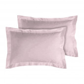Lot de 2 taies d'oreillers Percale 50x70 rose poudré