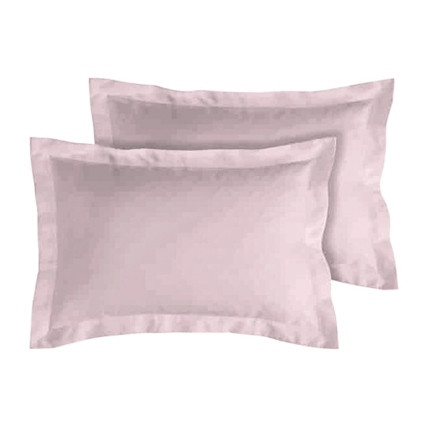 Lot de 2 taies d’oreiller percale 80 fils à volant plat - 100 % coton fibres longues, douceur premium, grand teint, Oeko-Tex