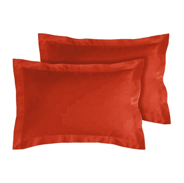 Lot de 2 taies d’oreiller percale 80 fils à volant plat - 100 % coton fibres longues, douceur premium, grand teint, Oeko-Tex