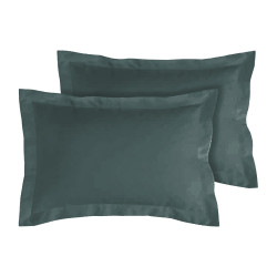 Lot de 2 taies d'oreillers Percale 50x70 anthracite
