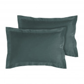 Lot de 2 taies d'oreillers Percale 50x70 anthracite