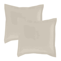 Lot de 2 taies d'oreillers Percale 65x65 naturel