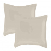 Lot de 2 taies d'oreillers Percale 65x65 naturel