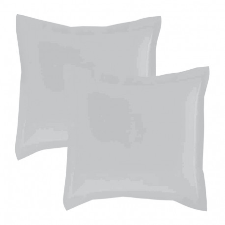 Lot de 2 taies d'oreillers Percale 65x65 blanc