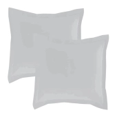 Lot de 2 taies d’oreiller percale 80 fils à volant plat - 100 % coton fibres longues, douceur premium, grand teint, Oeko-Tex