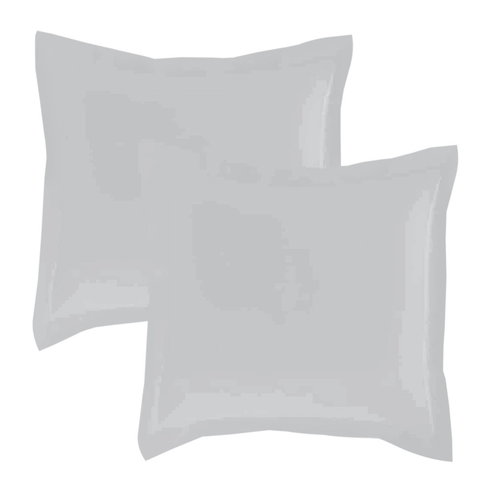 Lot de 2 taies d’oreiller percale 80 fils à volant plat - 100 % coton fibres longues, douceur premium, grand teint, Oeko-Tex