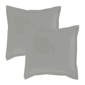 Lot de 2 taies d’oreiller percale 80 fils à volant plat - 100 % coton fibres longues, douceur premium, grand teint, Oeko-Tex