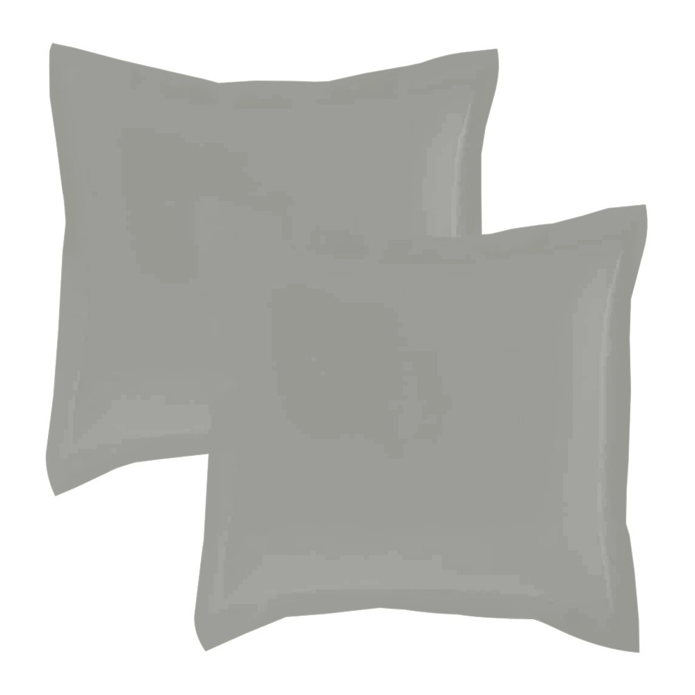 Lot de 2 taies d’oreiller percale 80 fils à volant plat - 100 % coton fibres longues, douceur premium, grand teint, Oeko-Tex