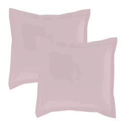Lot de 2 taies d'oreillers Percale 65x65 rose poudré