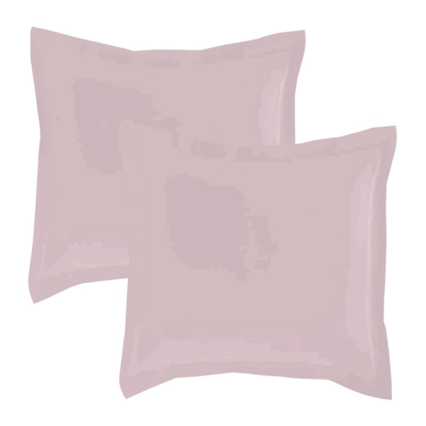 Lot de 2 taies d'oreillers Percale 65x65 rose poudré