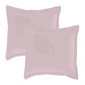 Lot de 2 taies d'oreillers Percale 65x65 rose poudré