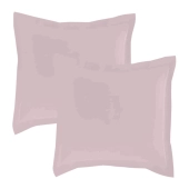 Lot de 2 taies d’oreiller percale 80 fils à volant plat - 100 % coton fibres longues, douceur premium, grand teint, Oeko-Tex