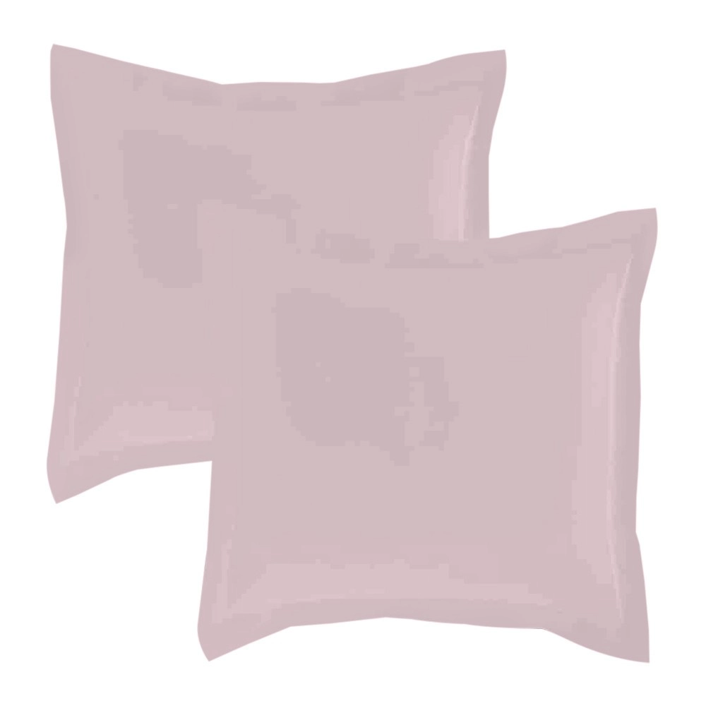 Lot de 2 taies d’oreiller percale 80 fils à volant plat - 100 % coton fibres longues, douceur premium, grand teint, Oeko-Tex