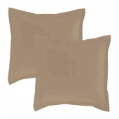 Lot de 2 taies d'oreillers Percale 65x65 mastic