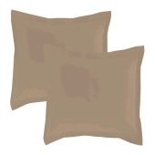 Lot de 2 taies d’oreiller percale 80 fils à volant plat - 100 % coton fibres longues, douceur premium, grand teint, Oeko-Tex