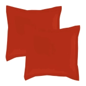Lot de 2 taies d’oreiller percale 80 fils à volant plat - 100 % coton fibres longues, douceur premium, grand teint, Oeko-Tex