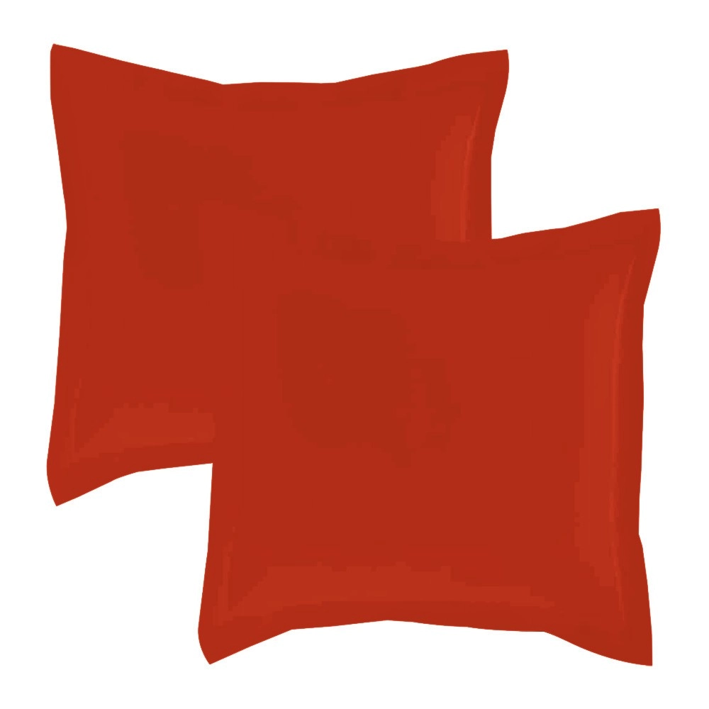 Lot de 2 taies d’oreiller percale 80 fils à volant plat - 100 % coton fibres longues, douceur premium, grand teint, Oeko-Tex